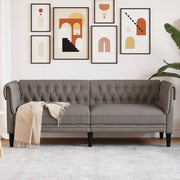 Three-seater sofa Chesterfield-style fabric taupe