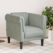 Fauteuil fluweel lichtgrijs 80x77x74 cm