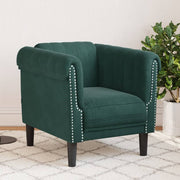 Fauteuil fluweel donkergroen 80x77x74 cm