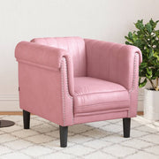 Fauteuil fluweel roze 80x77x74 cm