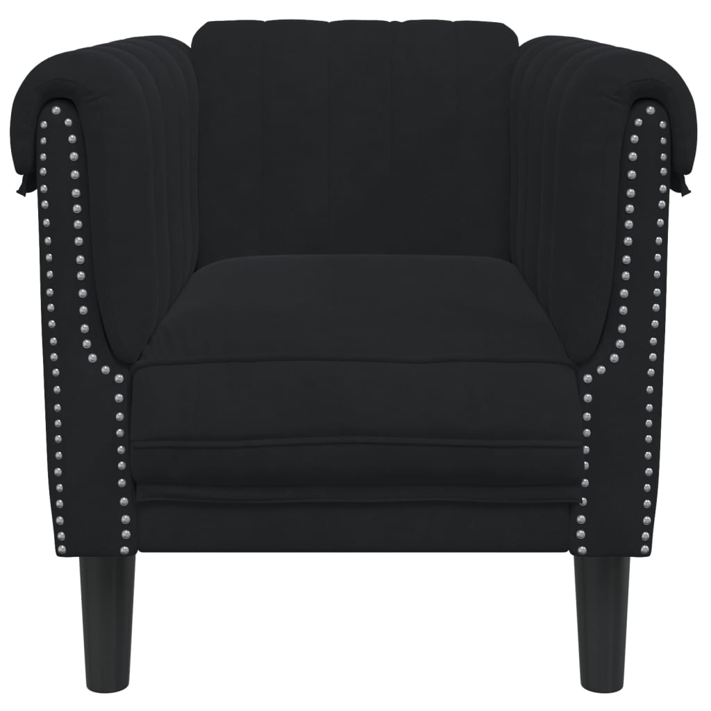 Fauteuil fluweel zwart
