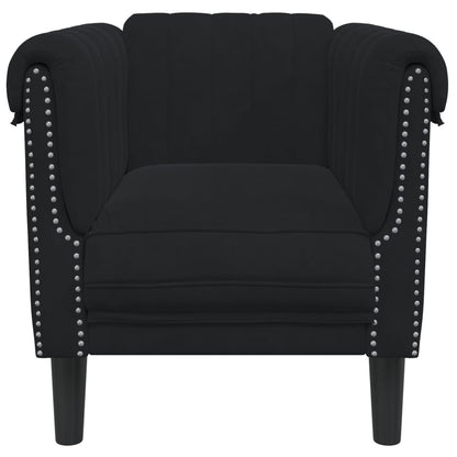 Fauteuil fluweel zwart