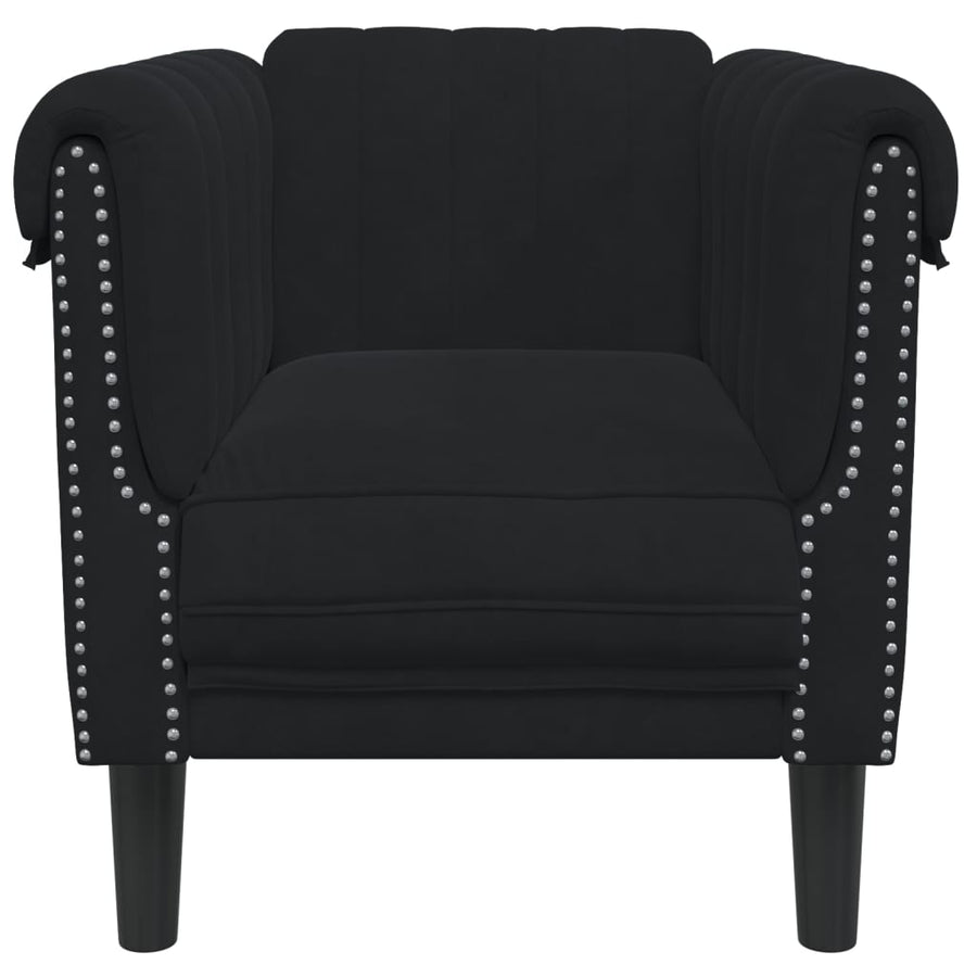 Fauteuil fluweel zwart