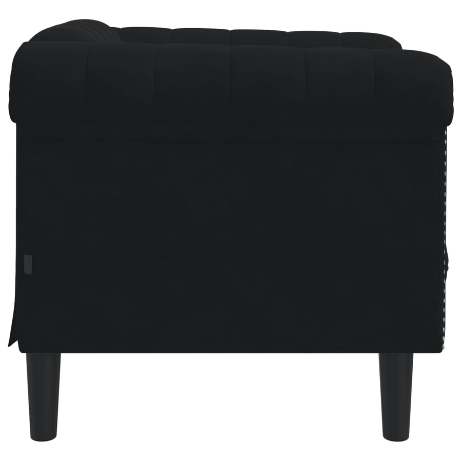 Fauteuil fluweel zwart