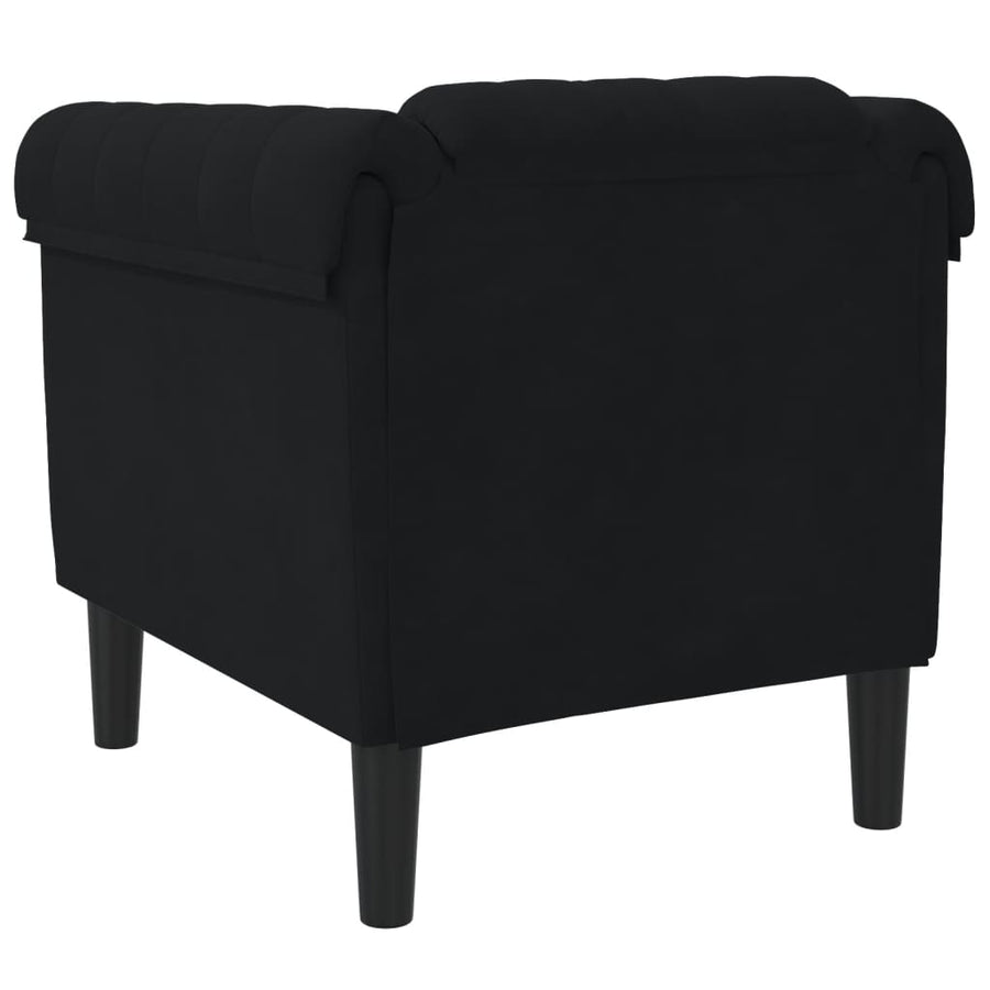 Fauteuil fluweel zwart