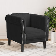 Fauteuil fluweel zwart 80x77x74 cm