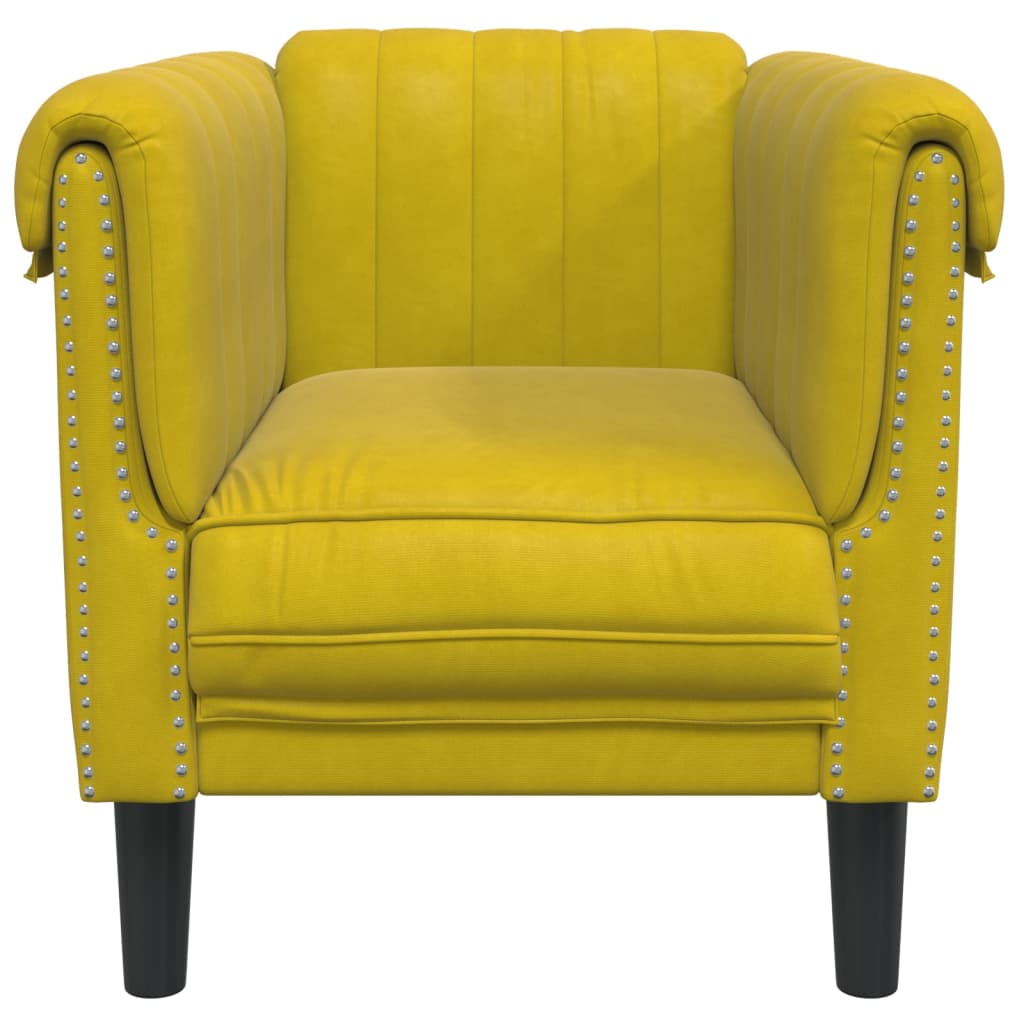 Fauteuil fluweel geel