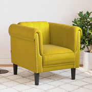 Fauteuil fluweel geel 80x77x74 cm
