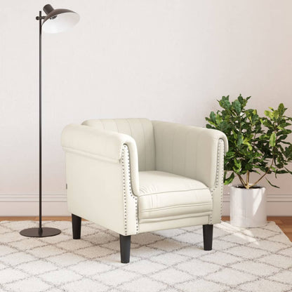 Fauteuil fluweel crèmekleurig