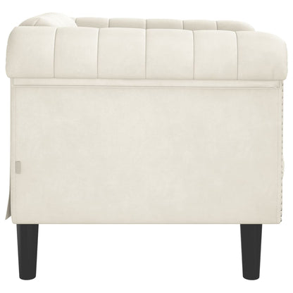 Fauteuil fluweel crèmekleurig