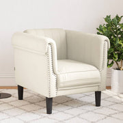 Fauteuil fluweel crèmekleurig 80x77x74 cm