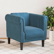 Fauteuil fluweel blauw 80x77x74 cm