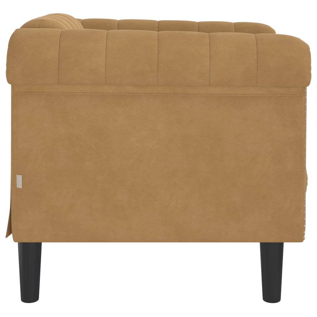 Fauteuil fluweel bruin