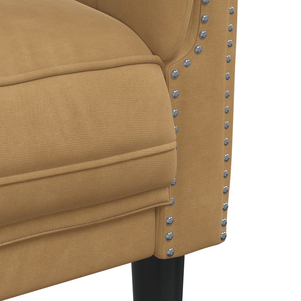 Fauteuil fluweel bruin