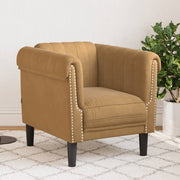 Fauteuil fluweel bruin 80x77x74 cm