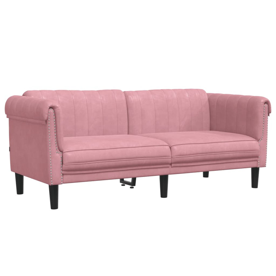 2-zitsbank fluweel roze