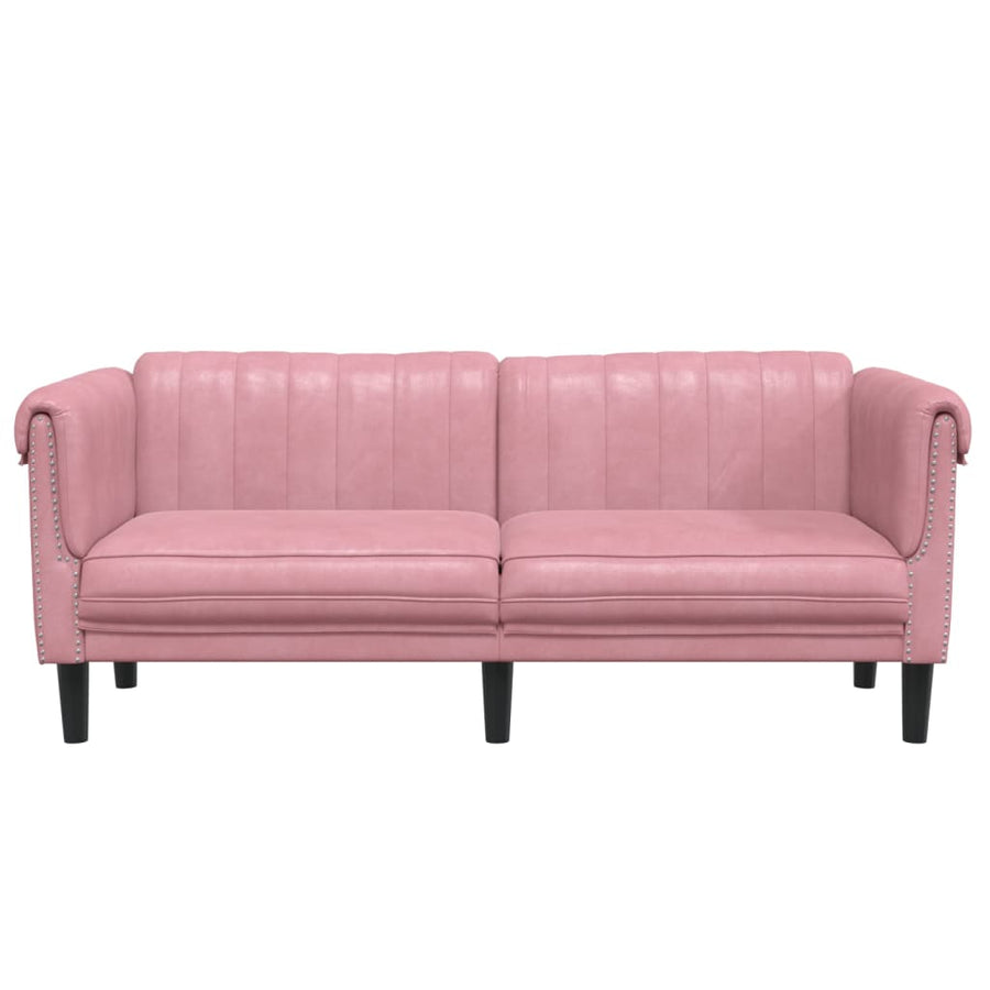 2-zitsbank fluweel roze