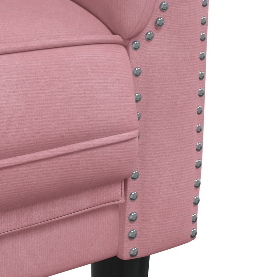2-zitsbank fluweel roze