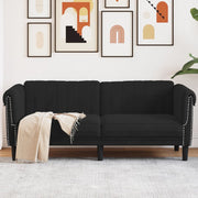 2-zitsbank fluweel zwart 182x77x74 cm