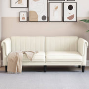 2-zitsbank fluweel crèmekleurig 182x77x74 cm