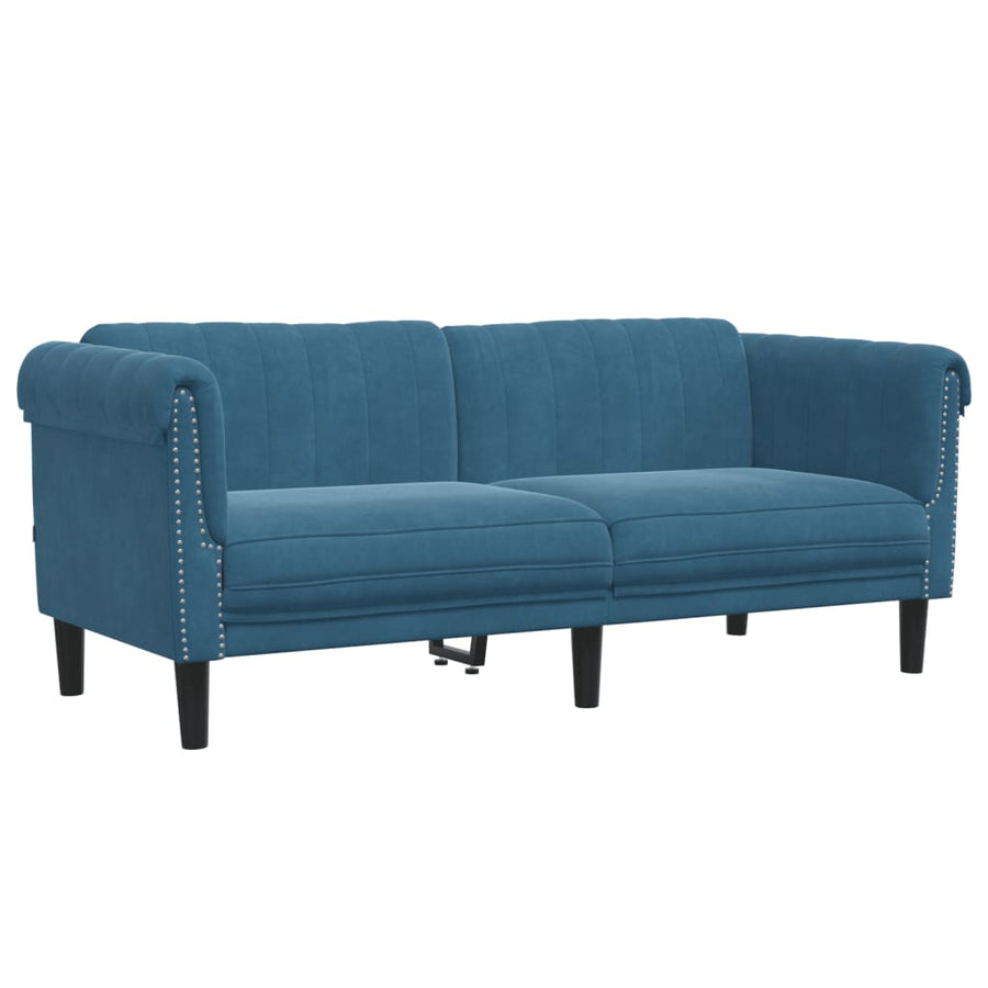 2-zitsbank fluweel blauw