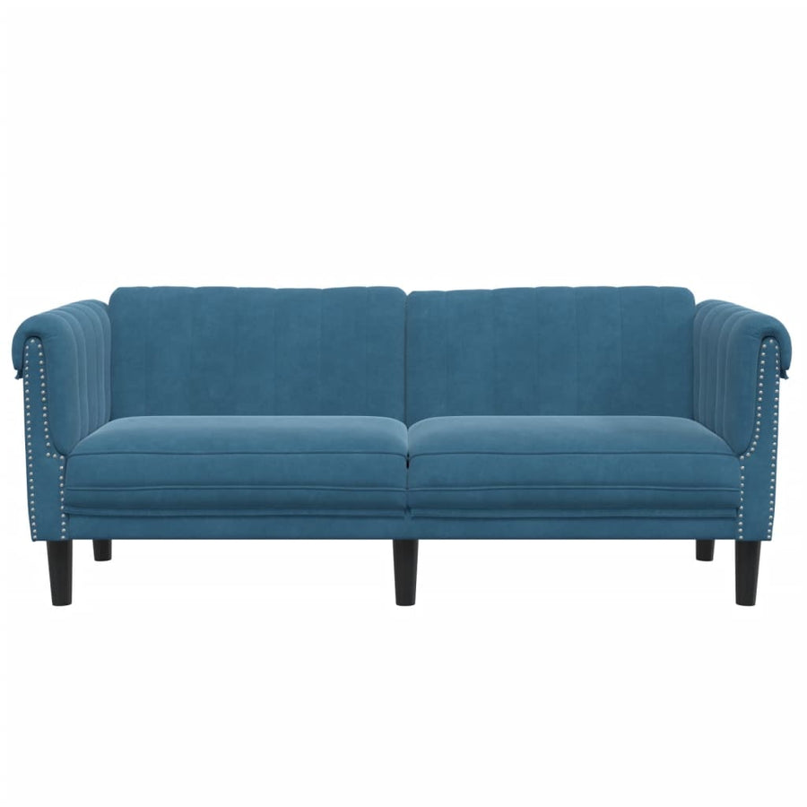 2-zitsbank fluweel blauw