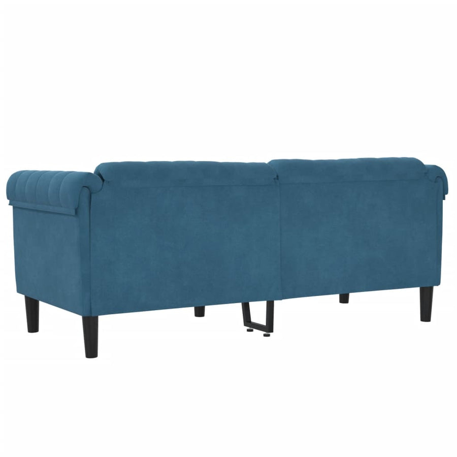 2-zitsbank fluweel blauw