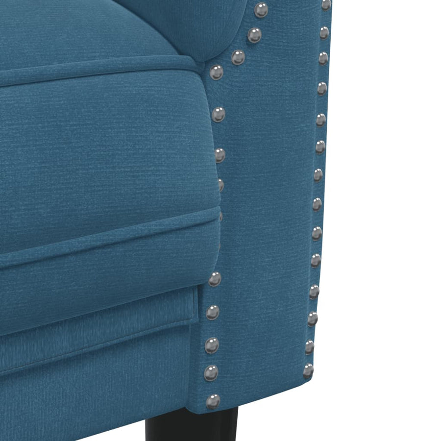 2-zitsbank fluweel blauw