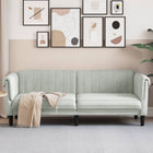 Three-seater velvet sofa light grey