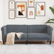 Driezitsbank 203x77x74 cm fluweel donkergrijs