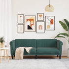 Three-seater sofa velvet dark green
