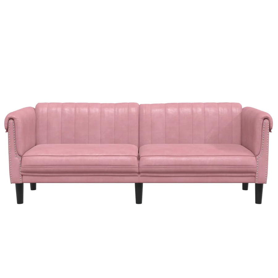 Driezitsbank fluweel roze