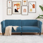 Driezitsbank fluweel blauw 203x77x74 cm