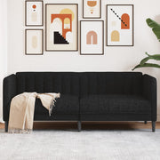 Tweezitsbank stof zwart 176x76x74,5 cm