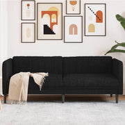Driezitsbank stof zwart 193x76,5x74,5 cm