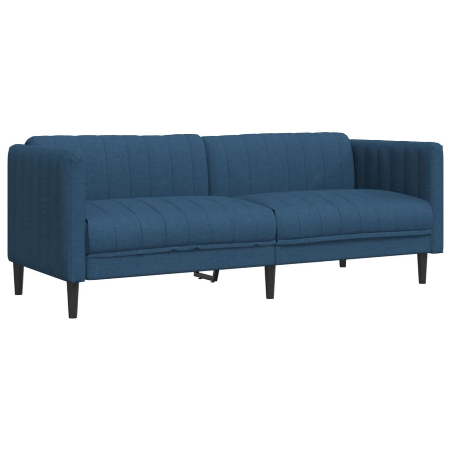 Driezitsbank stof blauw