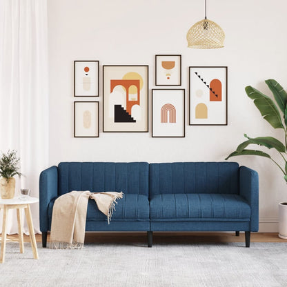 Driezitsbank stof blauw