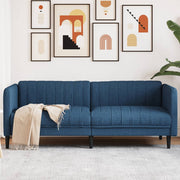 Driezitsbank stof blauw 193x76x74,5 cm