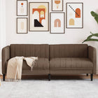 Three-seater sofa artificial suede brown