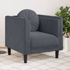 Fauteuil met kussens fluweel donkergrijs