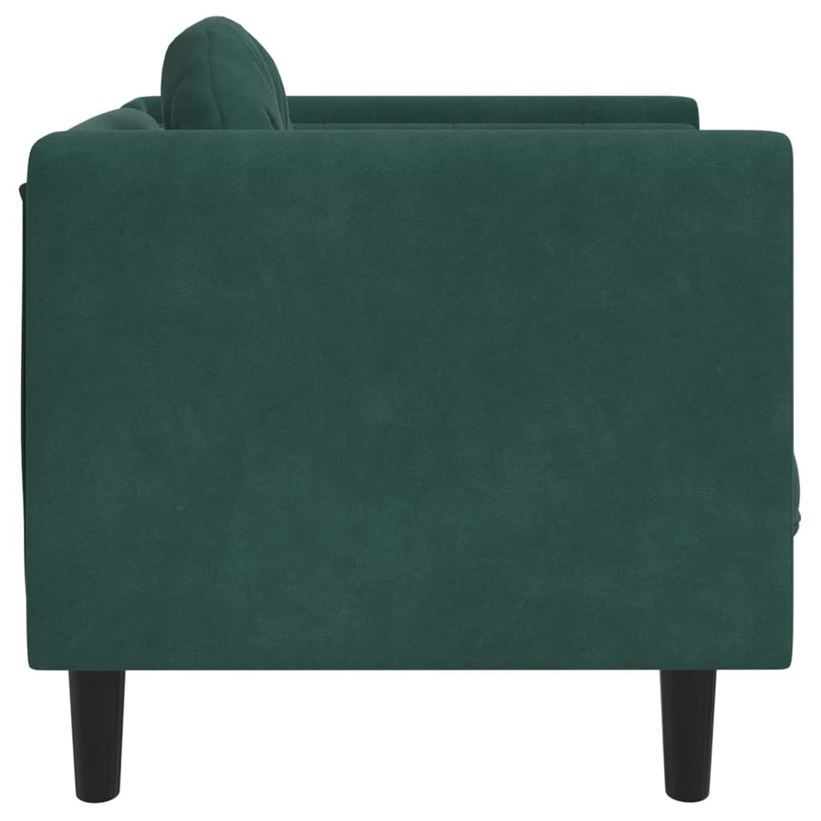 Fauteuil met kussen fluweel donkergroen