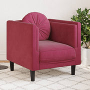 Fauteuil fluweel wijnrood 71x77x70 cm