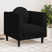 Fauteuil fluweel zwart met kussen