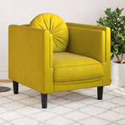 Fauteuil geel fluweel met kussen 71x77x70 cm