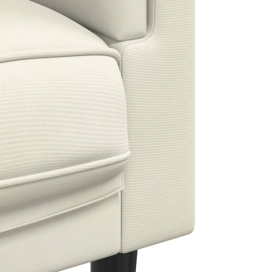 Fauteuil met kussen fluweel crèmekleurig