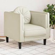 Fauteuil fluweel crèmekleurig met kussen
