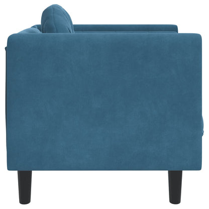 Fauteuil met kussen fluweel blauw