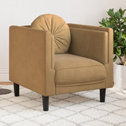 Fauteuil fluweel bruin met kussen 71x77x70 cm
