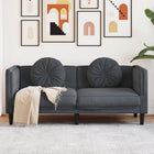 2-seater velvet sofa with cushions dark grey
