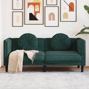 Bank 2-zits fluweel donkergroen 173,5x77x70 cm